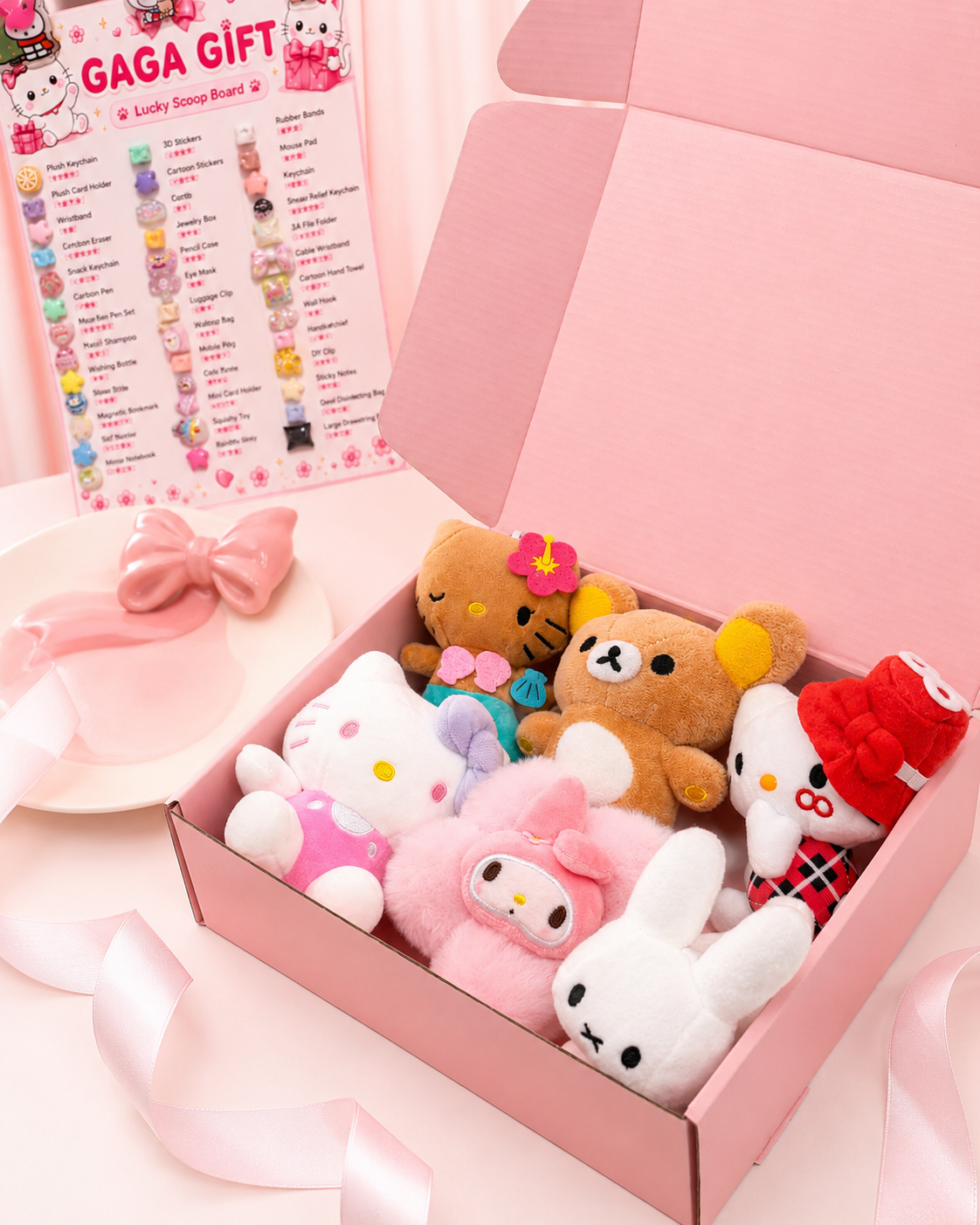 GAGA Plush Charm Surprise Bag - 5 Bags + Bonus Gift